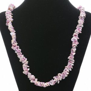 Lilac Purple Shell Necklace from the 1970s